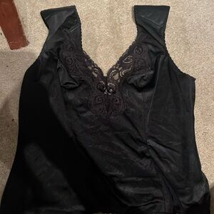 Lacey silk black tank top